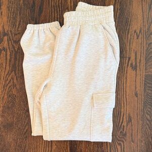 Varley Cream Cargo Track Pants